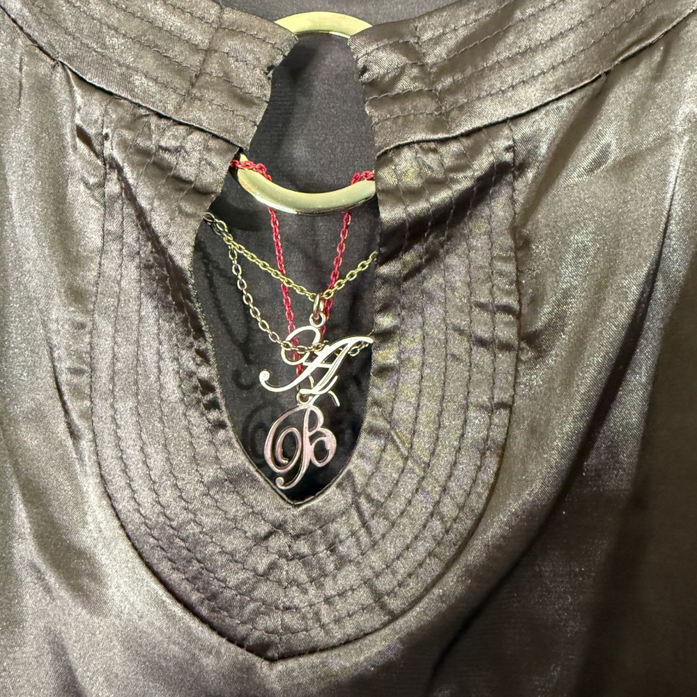 Rare Apple Bottoms Women's Bronze Satin‎ Long Sleeve Blouse Top Shirt L/G - Picture 9 of 10